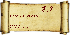 Basch Klaudia névjegykártya